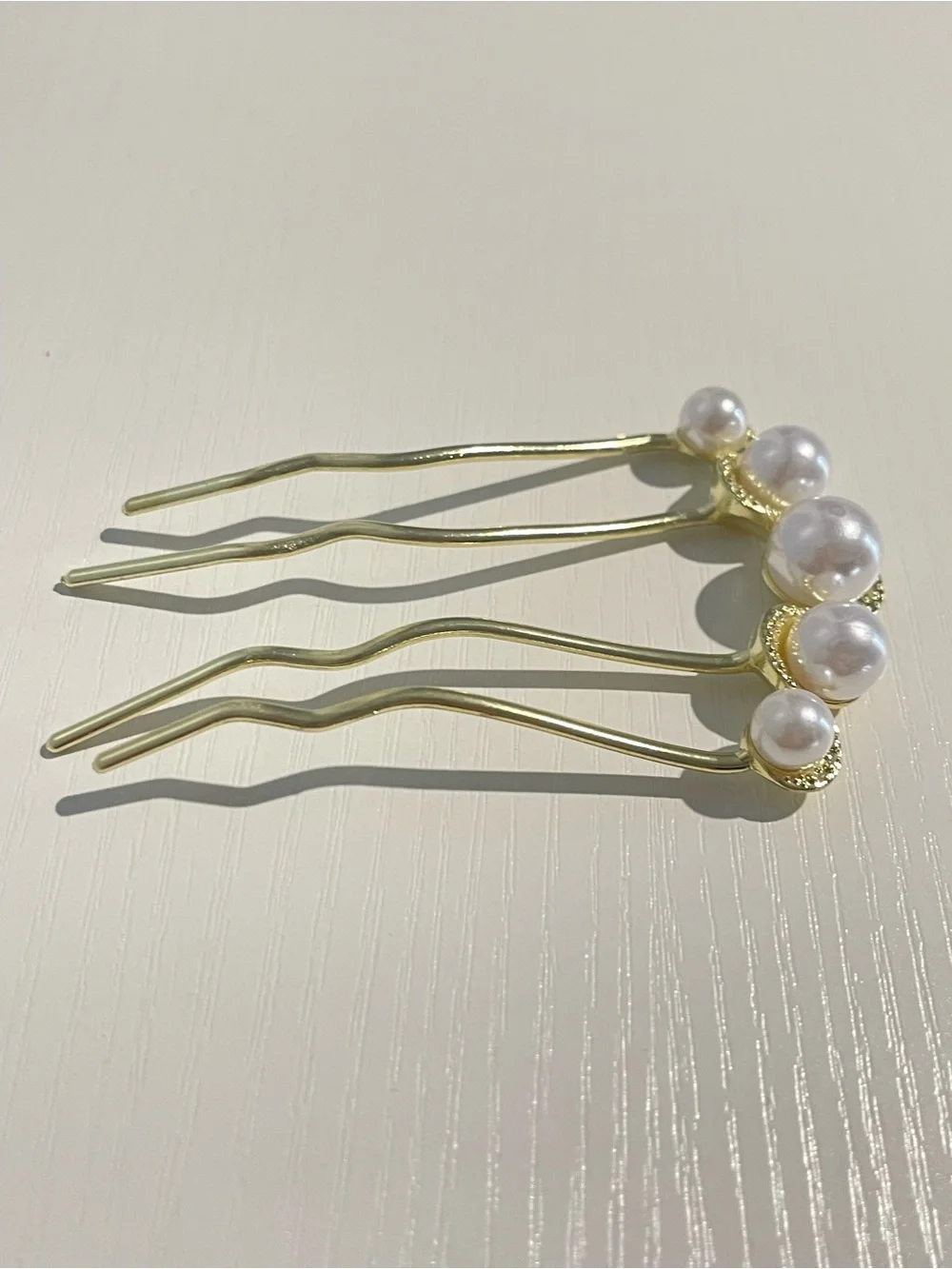 Pearl Cluster Hair Fork - Gold and Silver